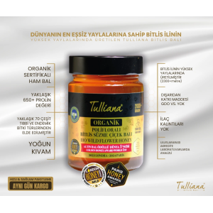 Tulliana Organik Polifloralı Ham Süzme Çiçek Balı 450 gr