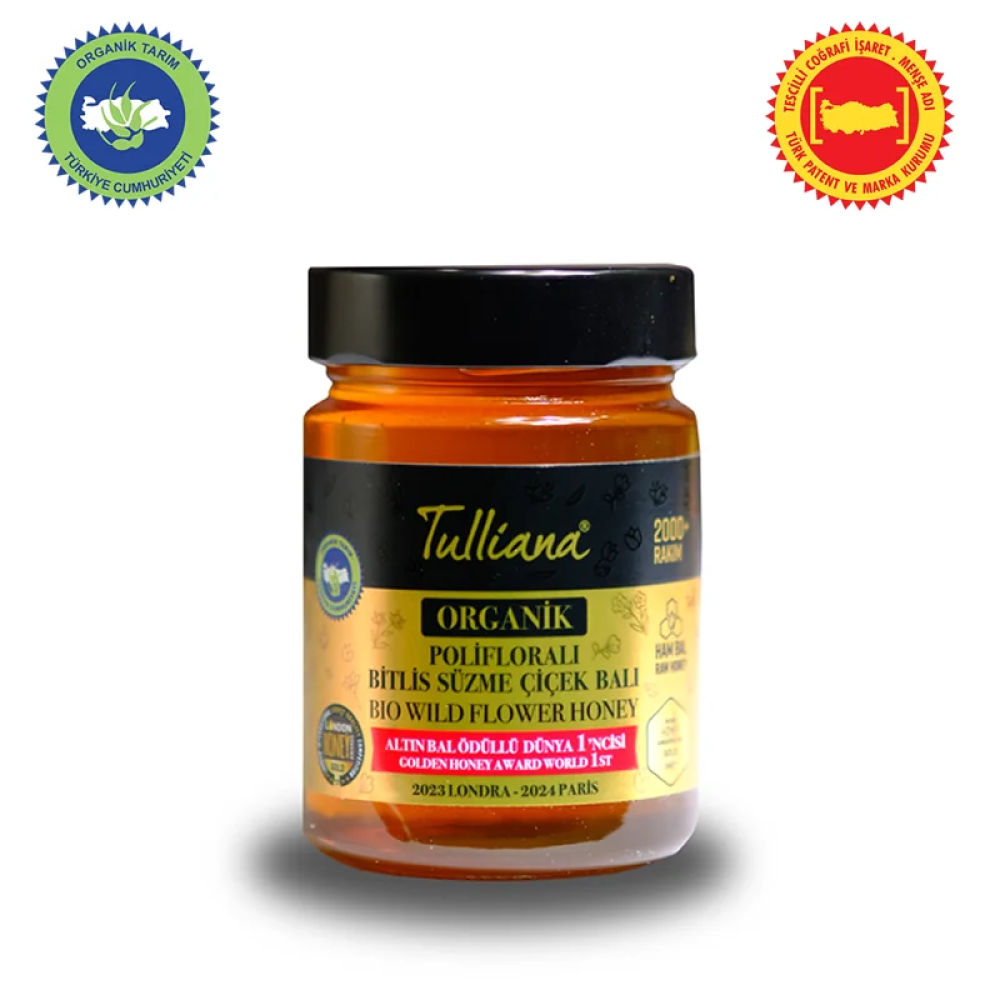 Tulliana Organik Polifloralı Ham Süzme Çiçek Balı 450 gr