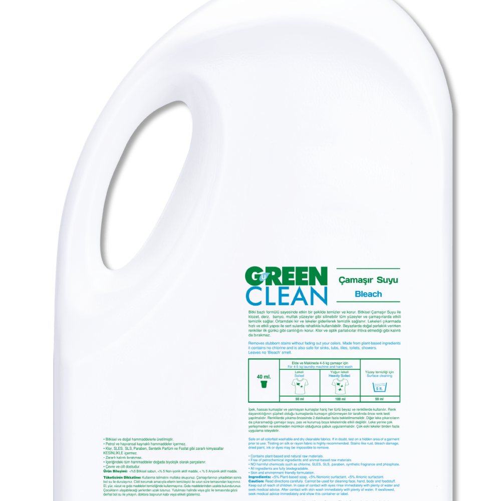 U Green Clean Bitkisel Çamaşır Suyu - 2750 ml
