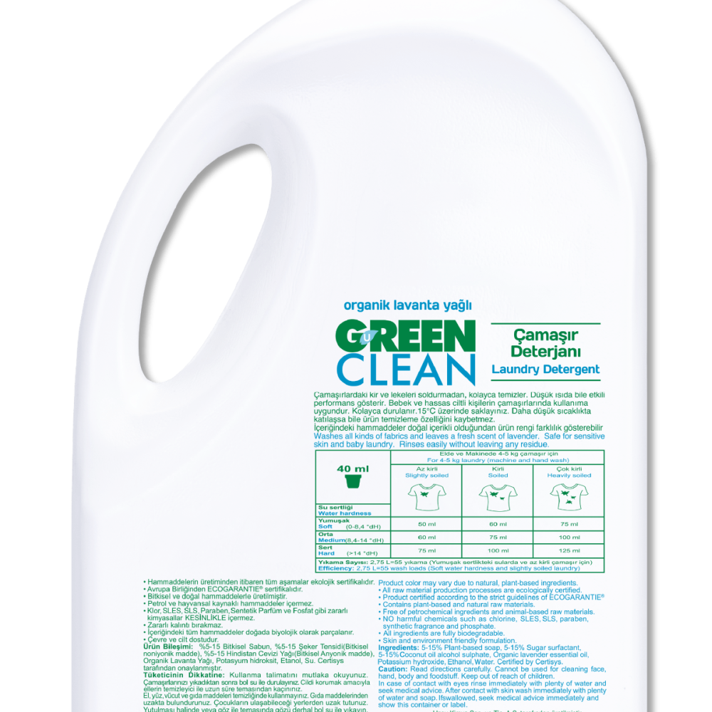 U Green Clean Bitkisel Çamaşır Deterjanı - 2750 ml