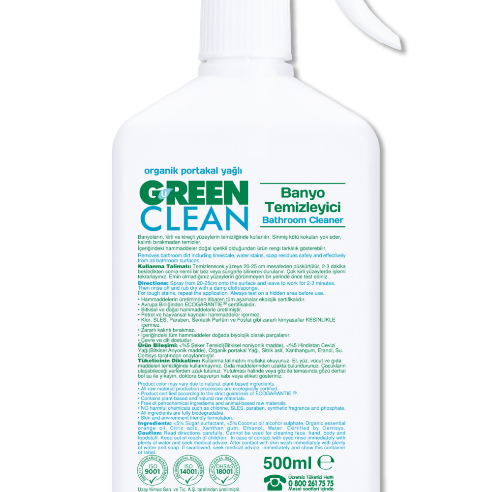 U Green Clean Bitkisel Banyo Temizleyici - 500 ml