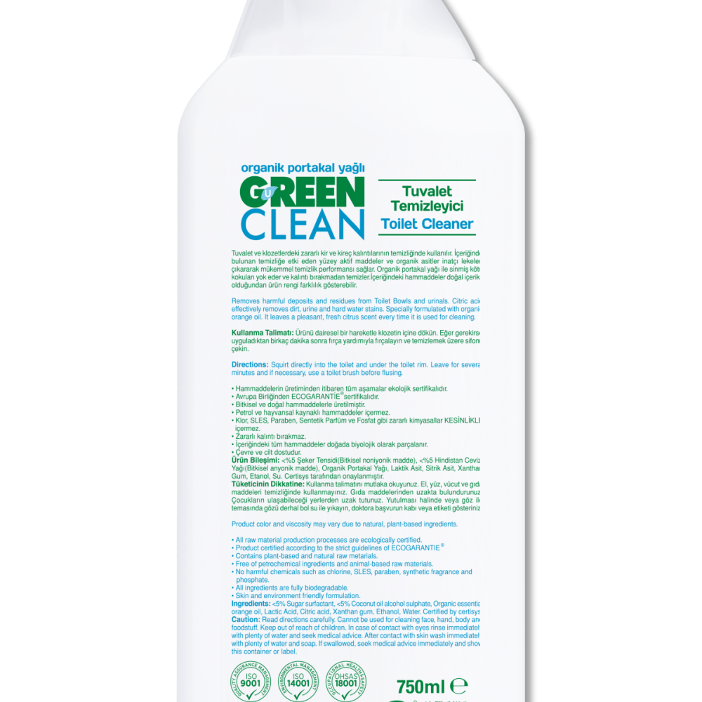 U Green Clean Bitkisel Tuvalet Temizleyici - 1 lt