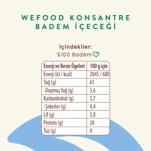 Wefood Konsantre Badem İçeceği (%100 Badem) 240 gr
