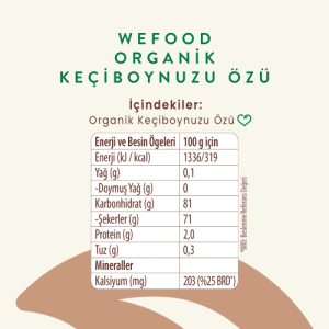 Wefood Organik Keçiboynuzu Özü 315 gr (Soğuk Sıkım)