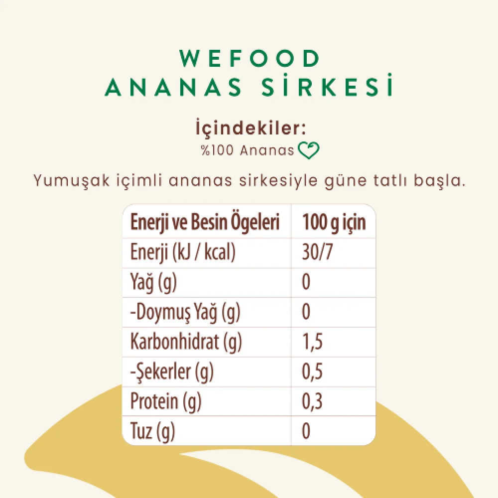 Wefood Ananas Sirkesi 500 ml