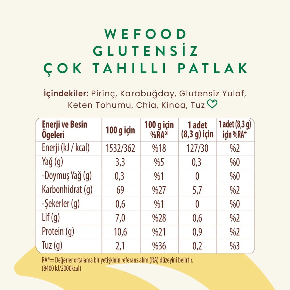 Wefood Çok Tahıllı Patlak 100 gr