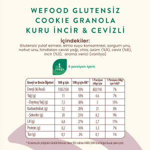Wefood Glutensiz Granola Kuru İncir & Cevizli 250 gr