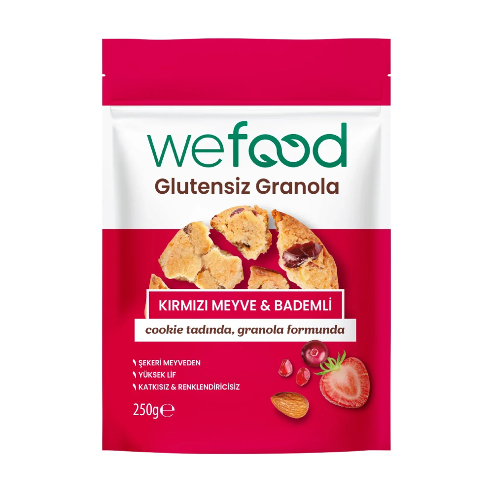 Wefood Glutensiz Granola Kırmızı Meyve & Bademli 250 gr