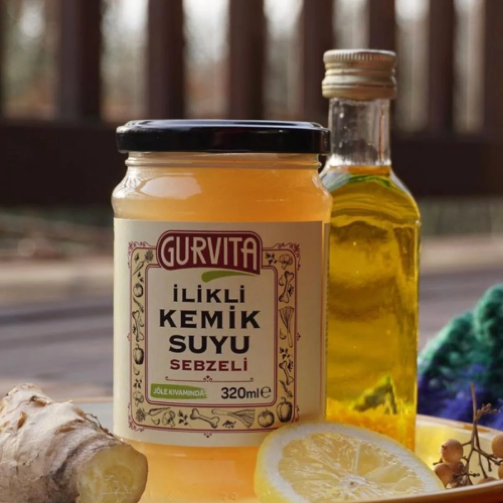 İlikli kemik suyu sebzeli 320 ml cam şişe, katkısız