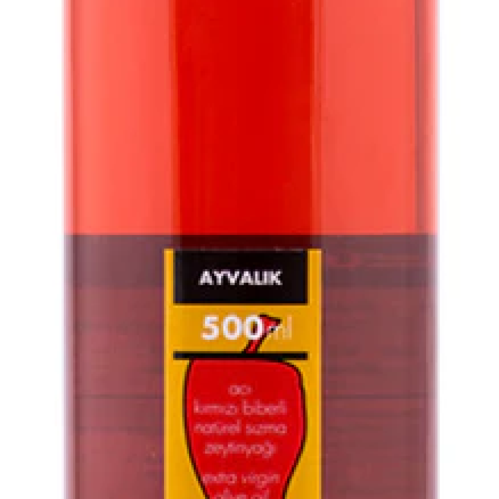 Kırmızı acı biberli naturel sızma zeytinyağı 500 ml cam şişe, kurutulmuş acı biberli gurme yağ