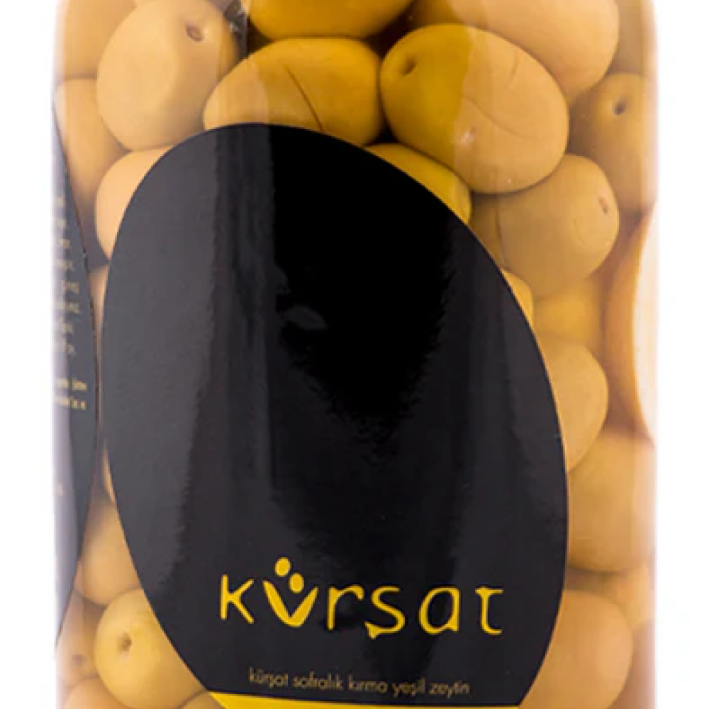 Domat naturel kırma yeşil zeytin 1000 cc cam kavanoz, iri boy etli kırma yeşil zeytin kostiçsiz