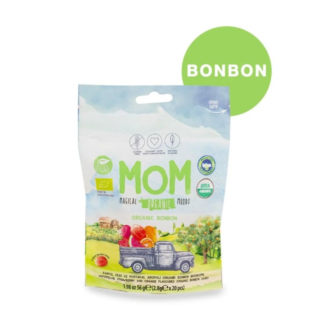 Mom Organik Bonbon (Sertifikalı Meyve Özlü Doğal Şekerleme)