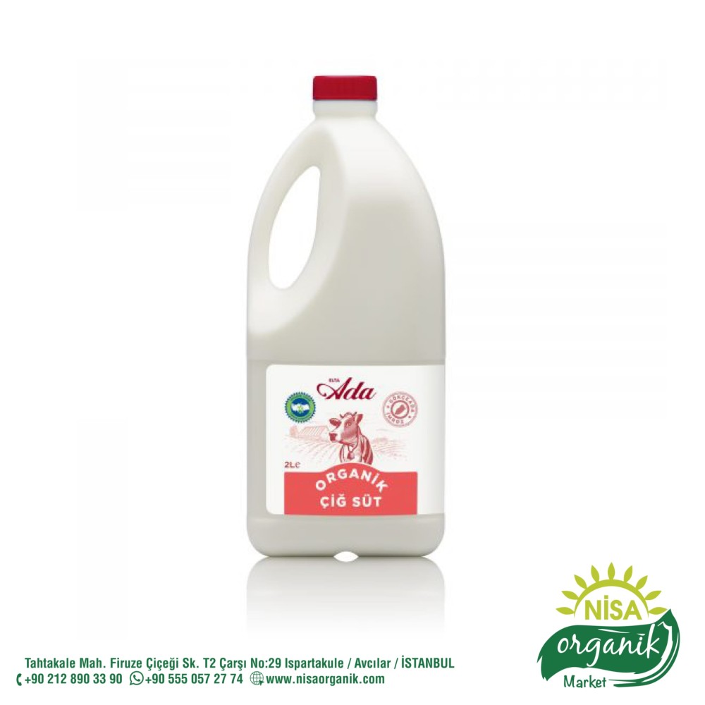 Organik çiğ inek sütü 3 litre cam şişe, Elta-Ada çiftliği ari işletme belgeli