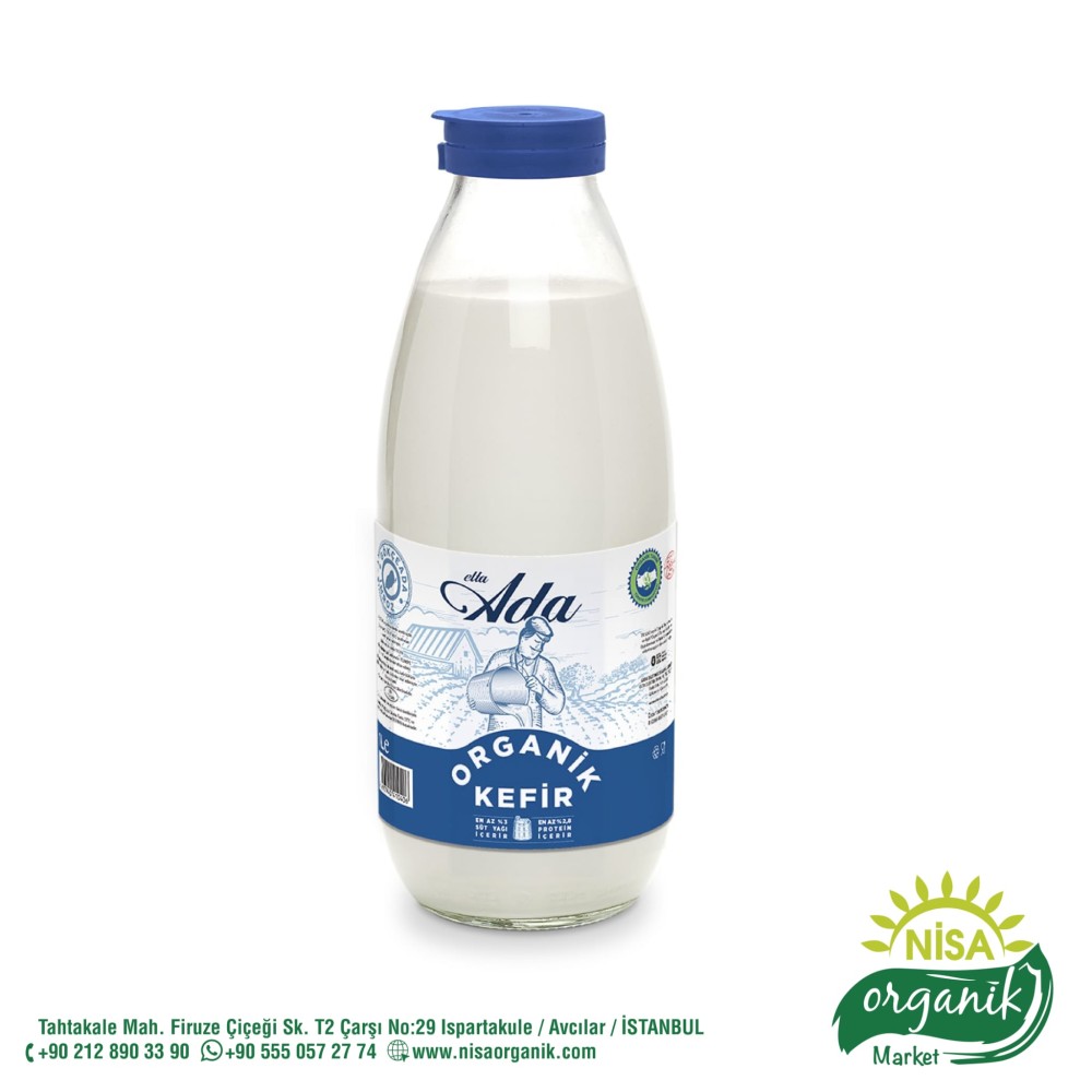 Organik kefir 1 litre şişe, Elta-Ada çiftliği kefir kültürü ile mayalanmış katkısız