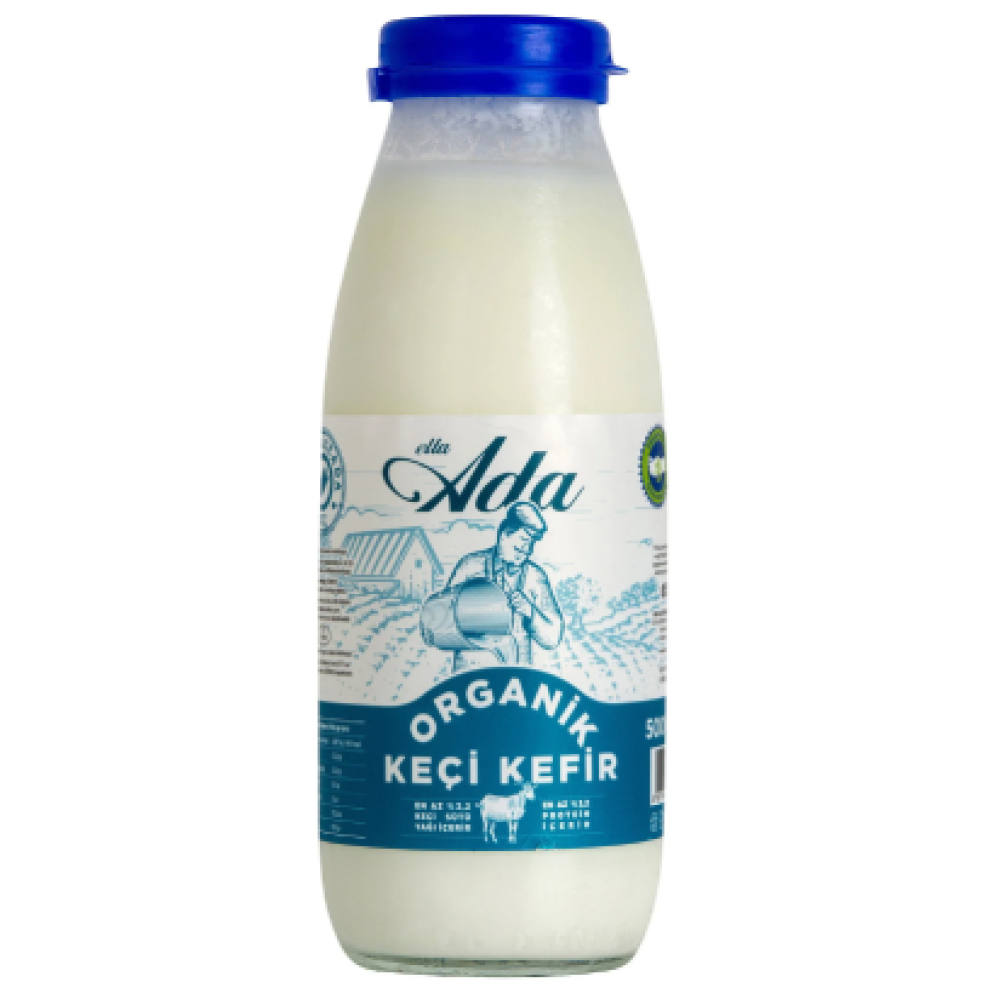 Organik keçi kefiri 1L şişe, Elta-Ada el değmeden sağım GDO ve antibiyotik içermez