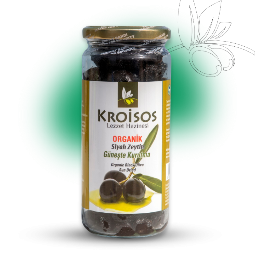 Güneşte kurutulmuş organik siyah zeytin 310 gr, boyasız doğal sele siyah zeytin