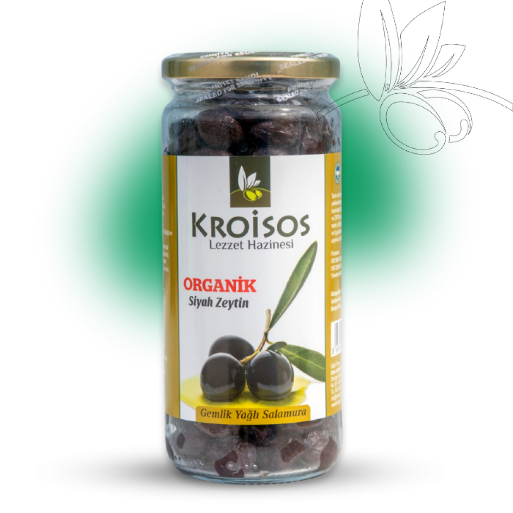 Güneşte Kurutulmuş Organik Siyah Zeytin 310 gr (Doğal Sele)