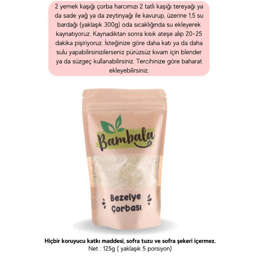 Bambala bezelye çorbası 125gr – katkısız, koruyucusuz, doğal içerikli hazır çorba