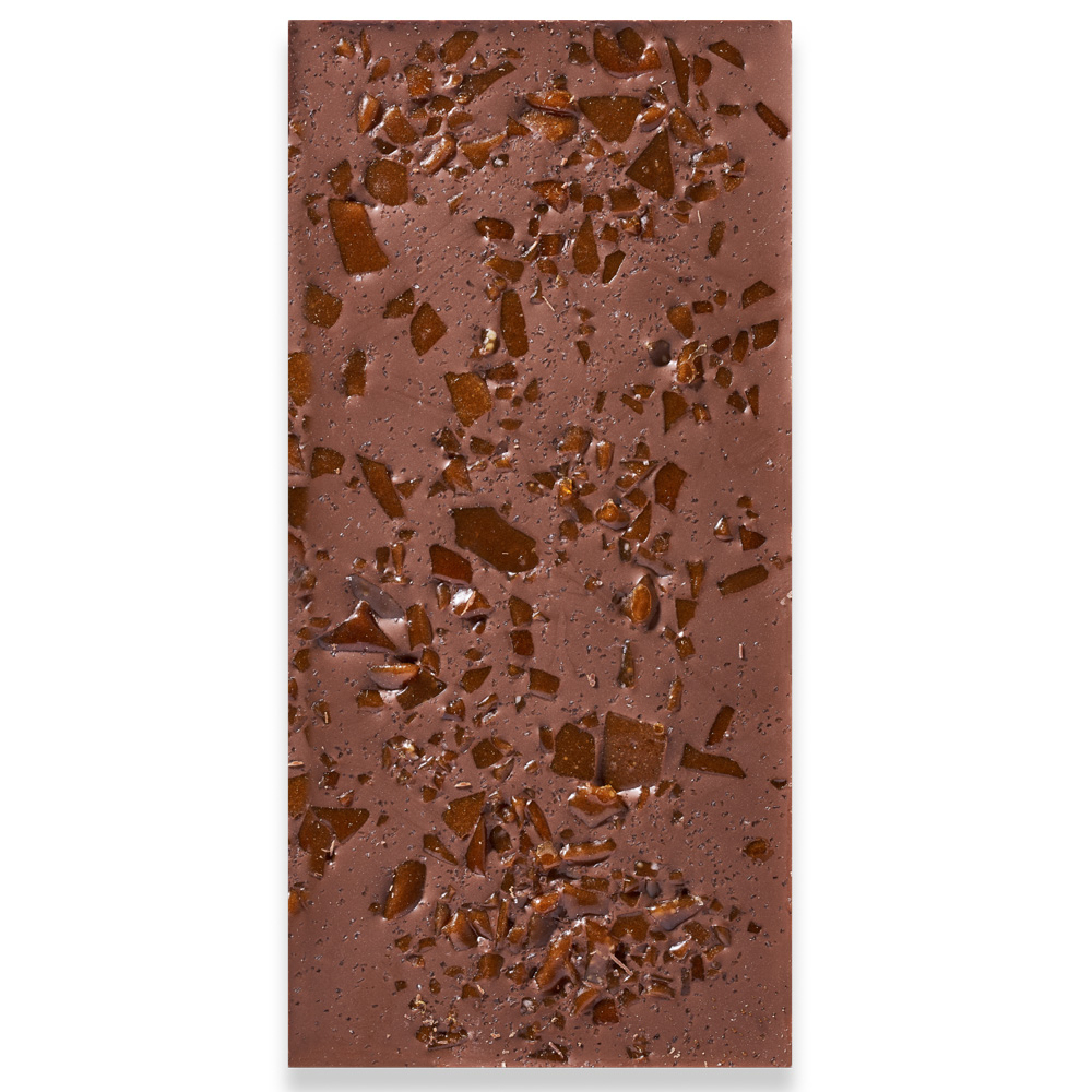 Organik karamel ve deniz tuzlu bitter çikolata, vegan glutensiz karamel dolgulu çikolata