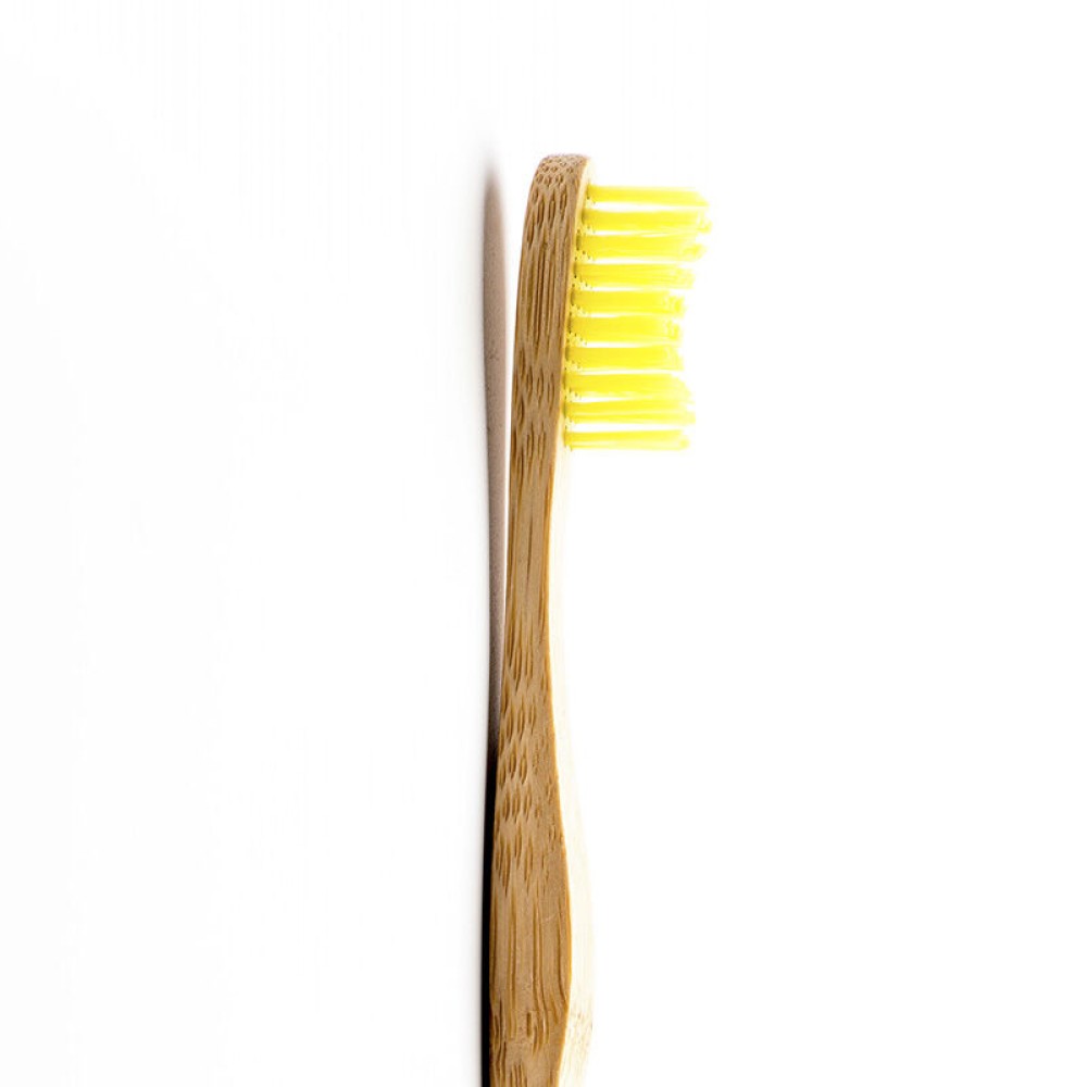 Humble Brush Sarı Yumuşak Yetişkin Diş Fırçası Doğada Çözünür Bambu Saplı