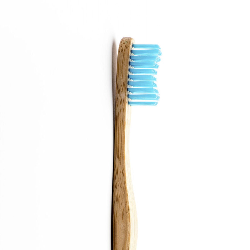 Humble Brush Mavi Yumuşak Yetişkin Diş Fırçası Doğada Çözünür Bambu Saplı