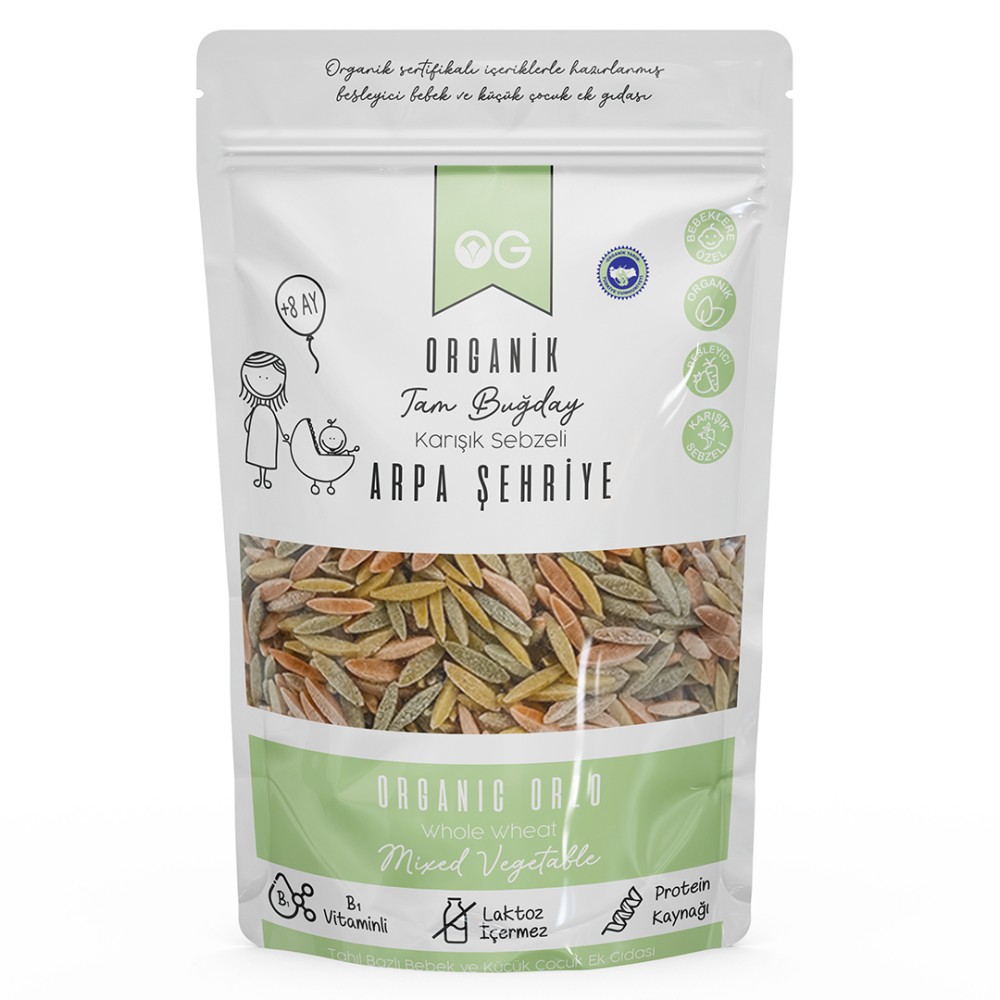 Organik Tam Buğday Sebzeli Arpa Şehriye 250 GR - Nisa Organik