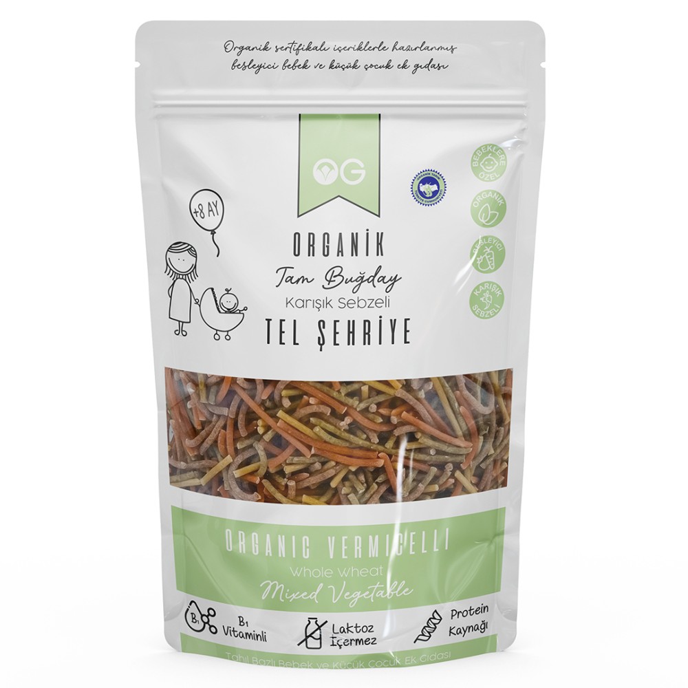 Nisa Organik 180 GR Organik Tam Buğday Karışık Sebzeli Tel Şehriye