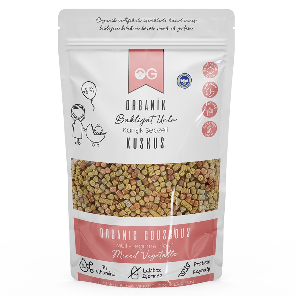 Nisa Organik 250 GR Organik Sebzeli Bakliyat Unlu Bebek Kuskus
