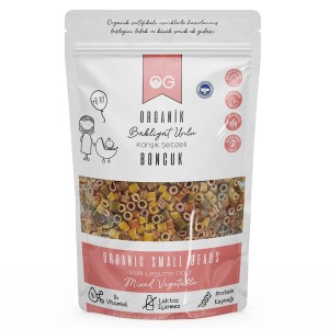 Karışık Sebzeli Bakliyat Unlu Boncuk Makarna 200 Gr +8 Ay