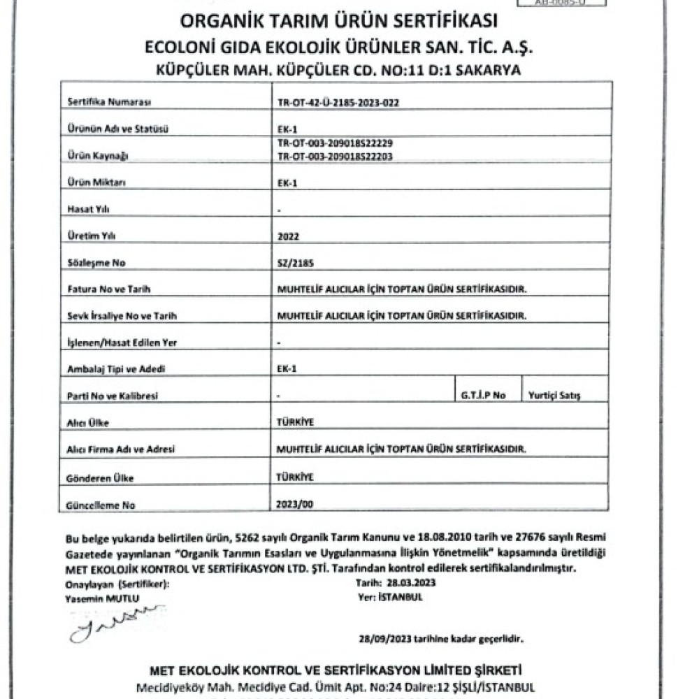 Nisa Organik 250 GR Organik Tam Buğday Unu Paketi