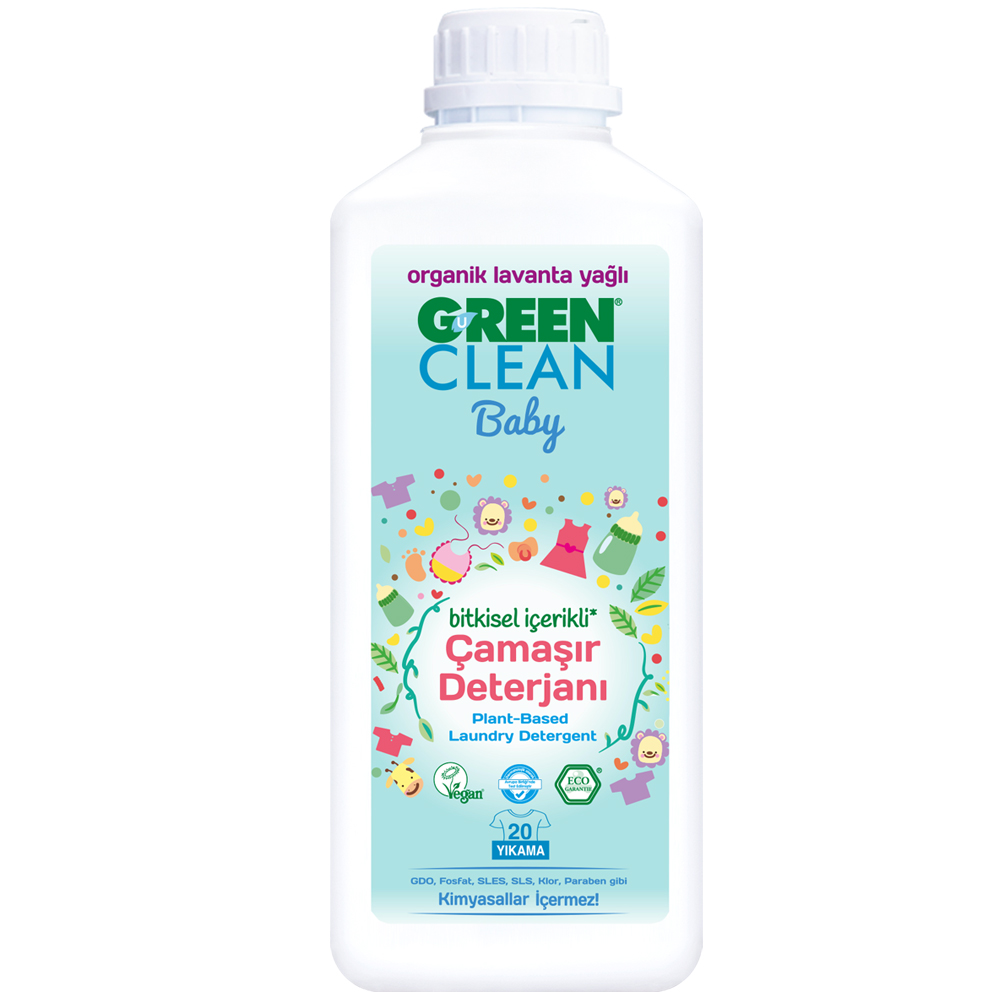 U Green Clean Baby 1000 ML Organik Lavanta Yağlı Bitkisel Çamaşır Deterjanı Şişesi