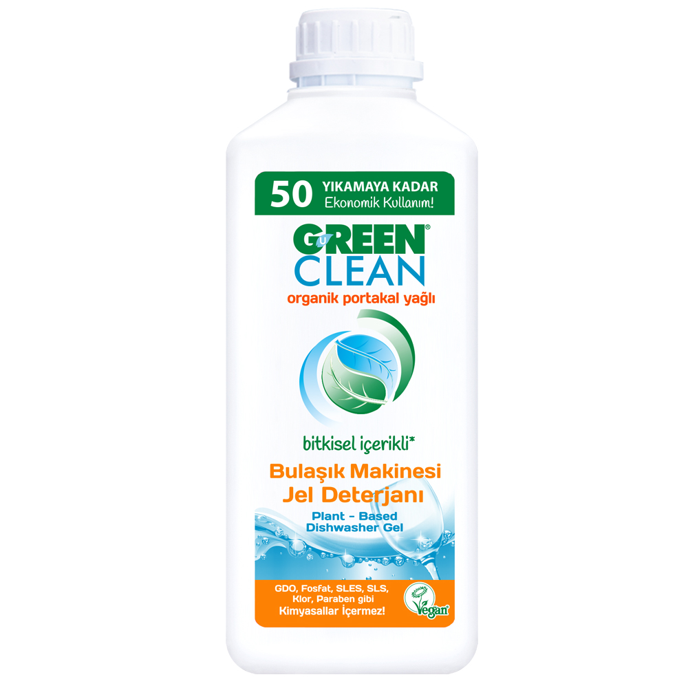 U Green Clean 1000 ML Organik Portakal Yağlı Bitkisel Bulaşık Makinesi Jel Deterjanı