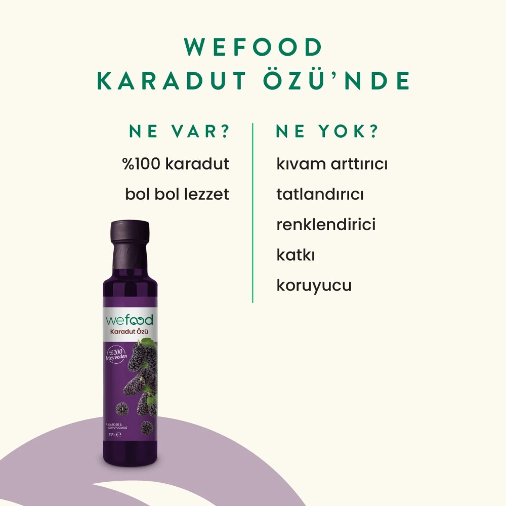 Nisa Organik Wefood Karadut Özü 335gr Soğuk Sıkım Cam Şişe