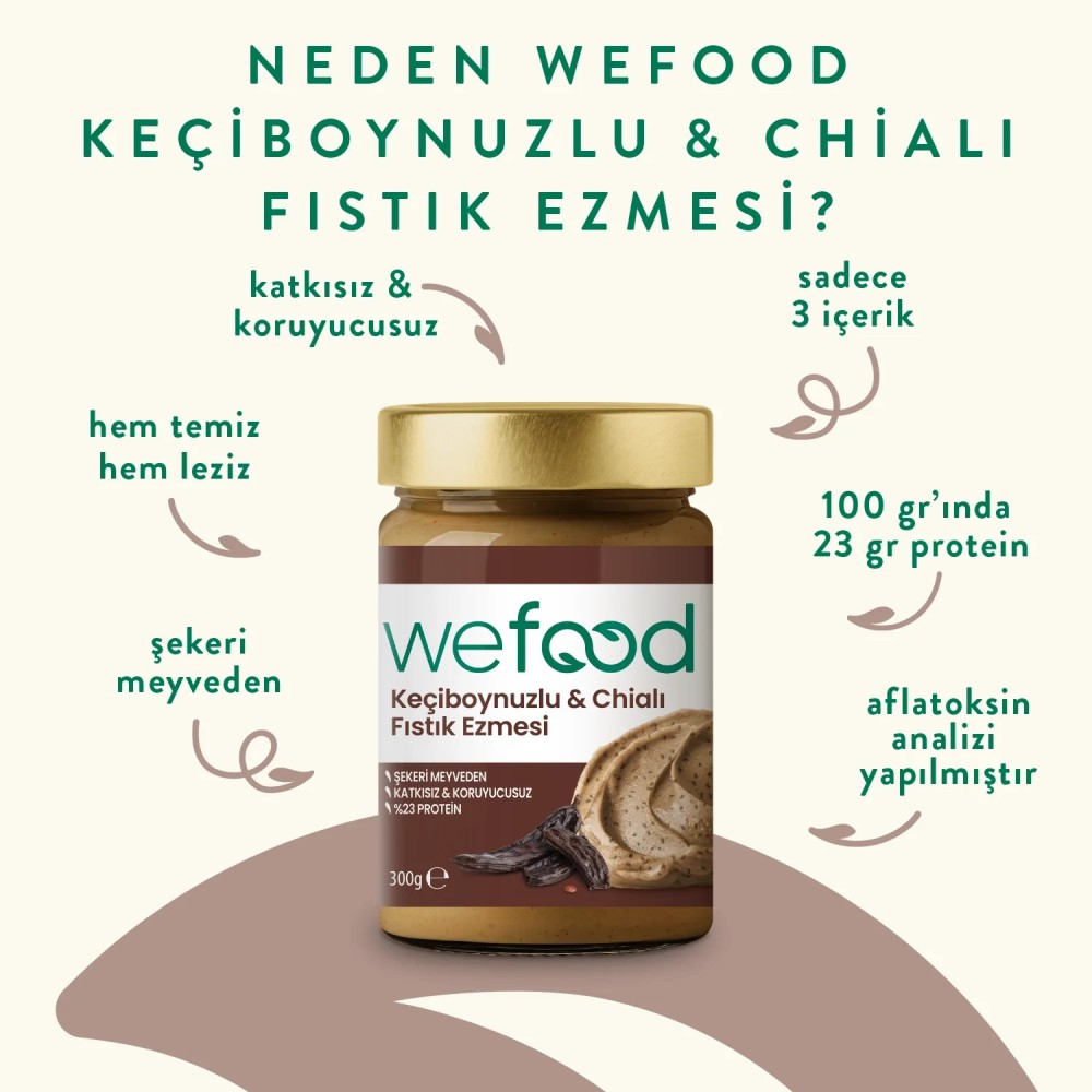 Nisa Organik Wefood Keçiboynuzlu Chialı Fıstık Ezmesi 300gr Kavanoz