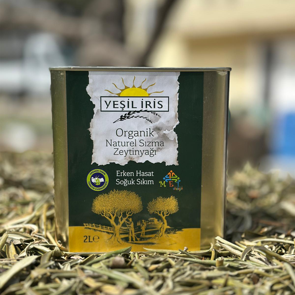 Yeşil İris 2 Litre Organik Zeytinyağı Teneke Kutu